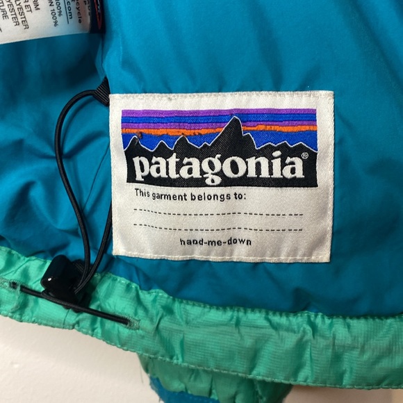 Kids' Patagonia Nano Puff Diamond Quilted  Jacket Neon Green Girls Size 12 - Picture 4 of 12